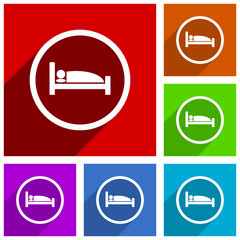 Hotel vector icons. Flat design colorful illustrations for web designers and mobile applications in eps 10