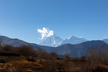 Fototapeta premium Mount Dhaulagiri and Tukuche Peak