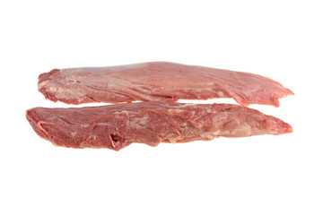 meat pork fillets on a white background