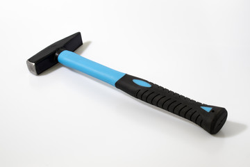 Blue hammer in a white background