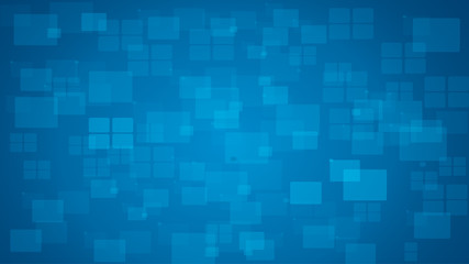 Blue shiny squares shapes technical background. Vector technology design