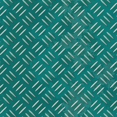 metal sheet seamless pattern texture background - diamond plate - blue green color