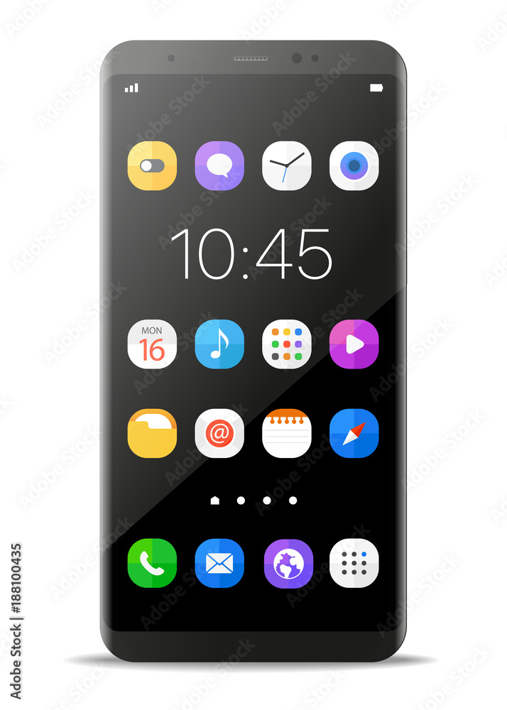 Aufkleber modern frameless smartphone isolated on white background. vector flat design elements