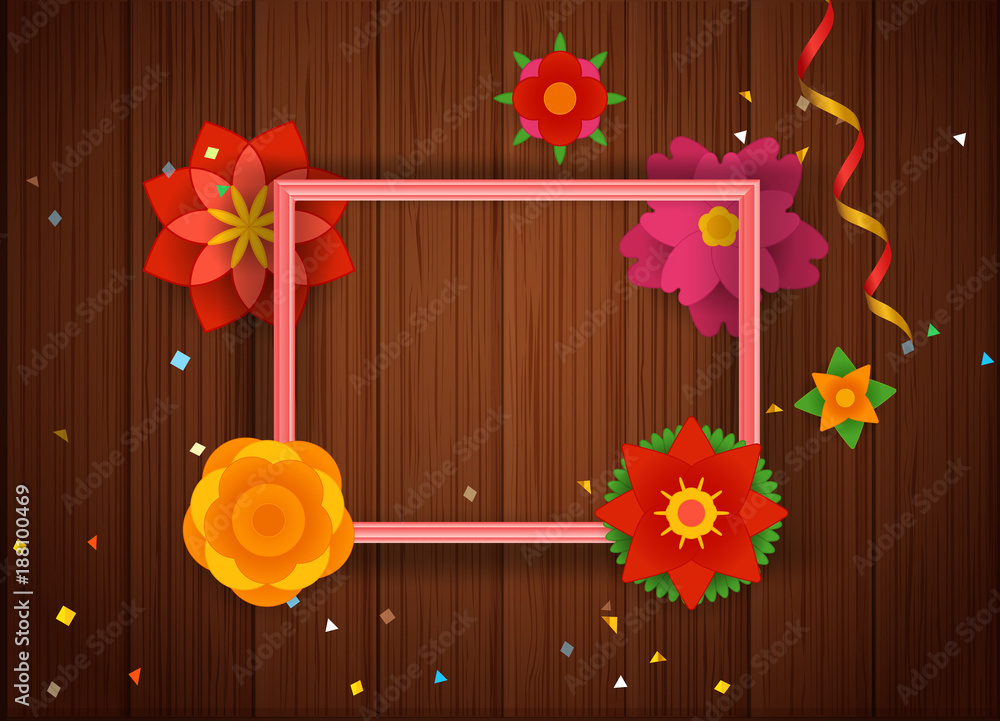 Poster spring party poster vector concept. presentation vector template. different decorative elements