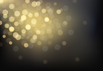 Many bright blurred lights on dark background