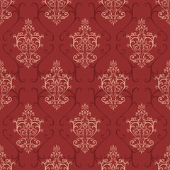 Red seamless pattern in retro style.