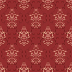 Red seamless pattern in retro style.