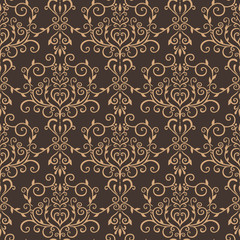 Brown seamless pattern in vintage style.