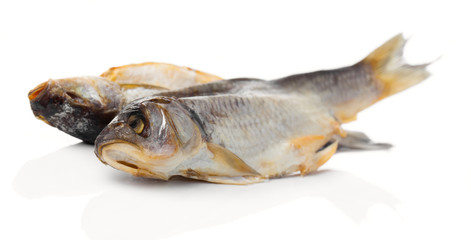 dried fish isolated on a white background