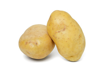 Young potato isolated on white with clipping path