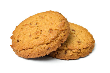 Chocolate chip cookie isolated on white