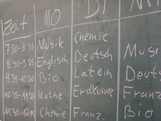 Stundenplan in der Schule