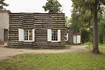 Fototapeta na wymiar Birch House at Gatchina palace park. Russia