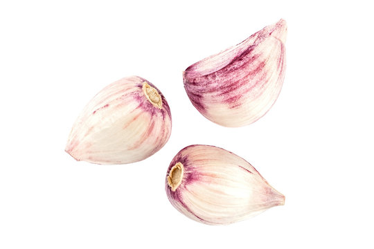 Raw fresh garlic isolated on white