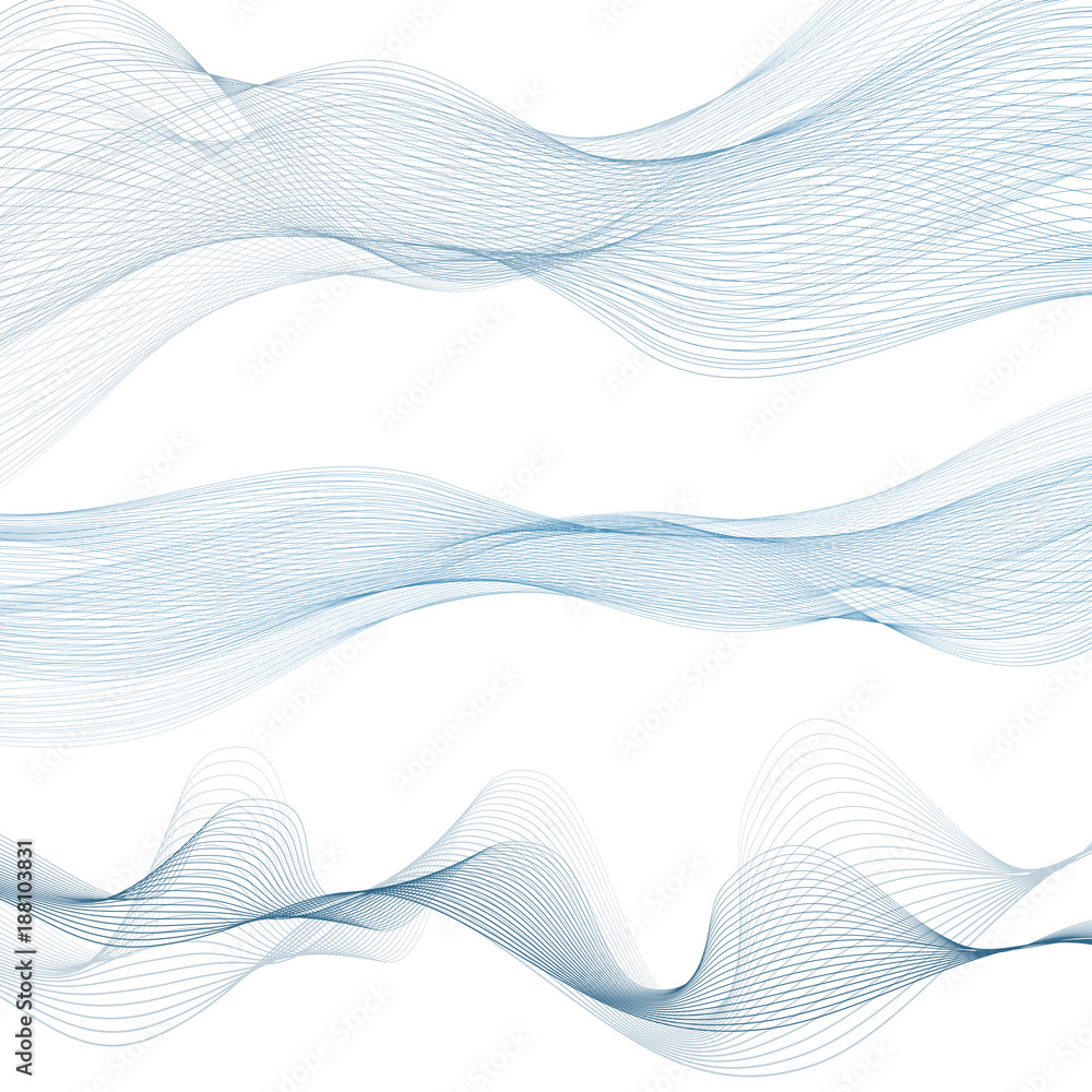 Aufkleber abstract vector background with wavy lines.