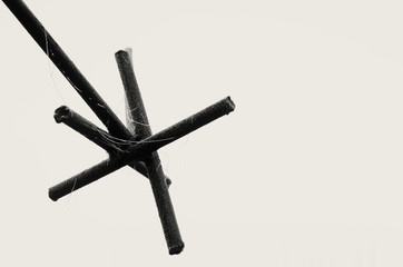 Welding from iron armature is the symbol of unfreedom, deprivation and concentration camps.