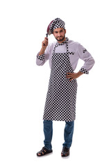 Male cook isolated on the white background