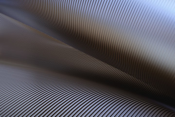 Wave band abstract background surface 3d rendering,metal stripe pattern background.