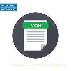 VOB video document file format flat icon. Vector Illustration.