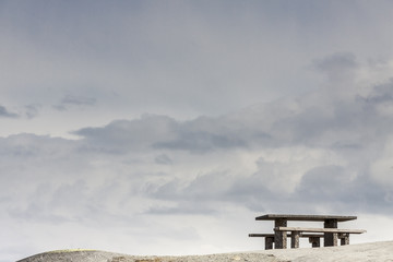 Rest place on Sognefjellet 55 road - Norway.