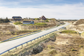 Wooden houses on Holmsland Klit - Denmark.