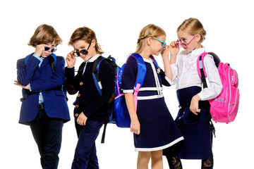 group of modern children