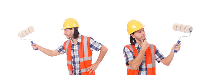 Painter isolated on the white background