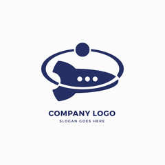 Planet Rocket Logo Design Template