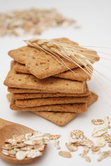 Healthy Natural Diet and Fitness Wholegrain Biscuits. Oats and Integral Snacks.