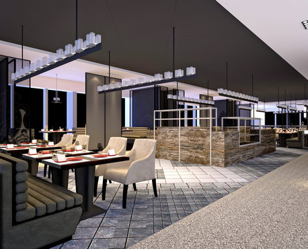 3d render of restaurant