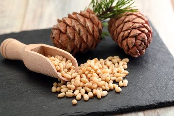 Pine nuts and pine cones - 188110460