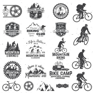 Mountain biking collection. Vector illustration.