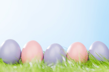 Fototapeta na wymiar Easter eggs in grass
