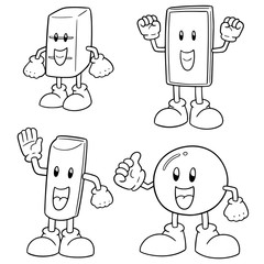 vector set of chocolate cartoon