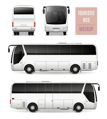 Touristic Bus Realistic Advertising Template