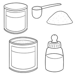vector set of milk powder