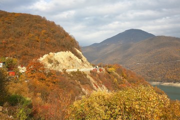  The autumn at Georgian Military Highway in Tbilisi ,Georgia