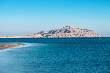 View of Tiran Island from Red Sea