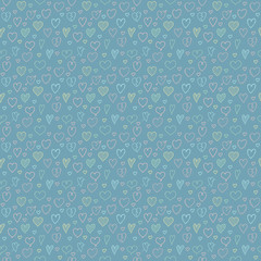 Background with cute hand drawn hearts - Valentine's Day, Mother's Day and Women's Day. Vector.