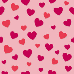 Seamless wallpaper with hearts - Valentine's Day, Mother's Day, Women's Day. Vector.