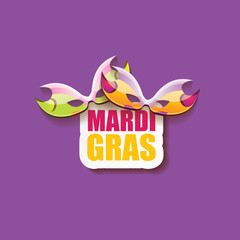 vector new orleans mardi gras vector background with carnival mask and text. vector mardi gras party or fat tuesday purple poster design template