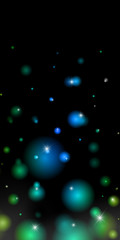 Blue glowing circles rise up, suitable for site design or banner vector,