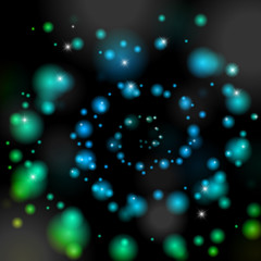 Blue spiral from glowing circles, suitable for site design or banner