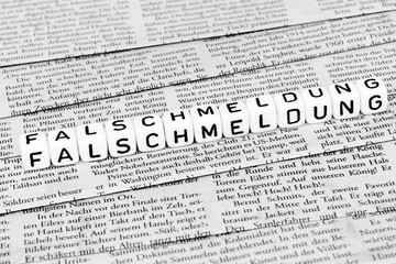 Falschmeldung in der Zeitung