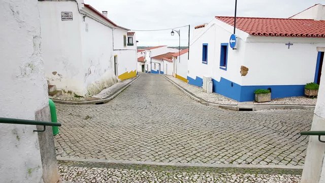 a street in Portel town, district of Evora, Portugal