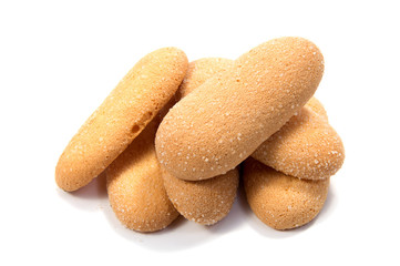Shortbread biscuits on a white background . .