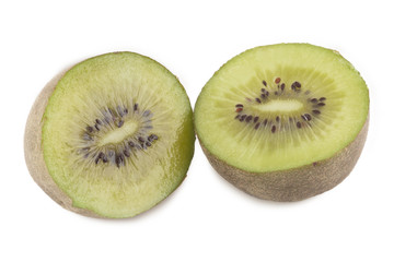 Fototapeta premium Kiwi fruit cut. White background. Isolated