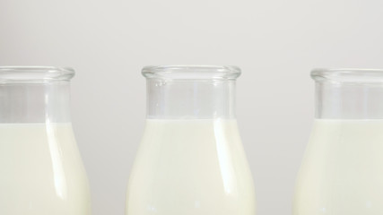 Fresh milk is a tasty and useful drink. Natural nutrition and dairy products benefits. Source of calcium and protein