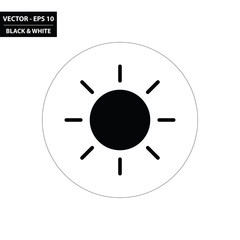 Weather - sun black and white flat icon. Vector Illustration.