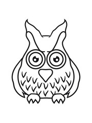 böse ernst blick gesicht eule kauz uhu vogel nacht fliegen comic cartoon clipart